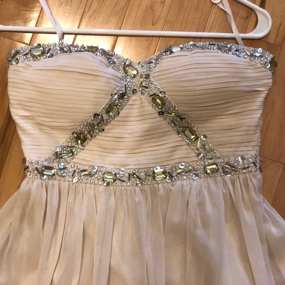 Cream high low cocktail dress size small
